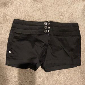 Black NWT Guess shorts with silver buttons detail